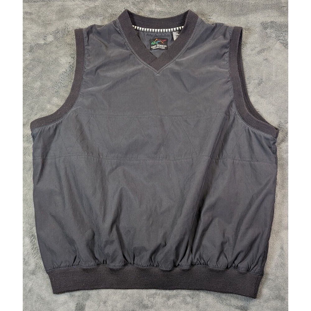 Greg Norman Black Sleeveless Lightweight Water Repellent Windbreaker Golf Vest M